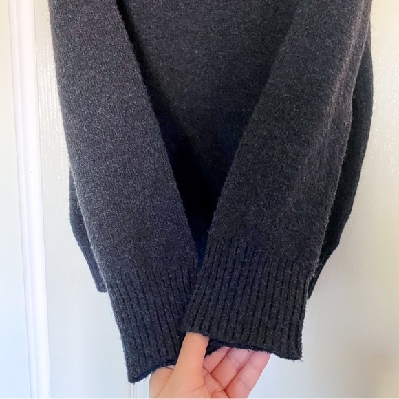 Jenni Kayne Sweater Oversized Cotton Ribbed Knit Alpaca Wool Charcoal XXS EUC - Picture 4 of 11